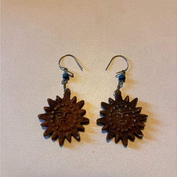 Handmade Folk Sun Earrings - Picture 1 of 2